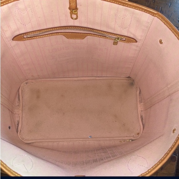 Louis Vuitton Neverfull MM White W/P Damier Azur Canvas Shoulder Bag - Picture 3 of 8